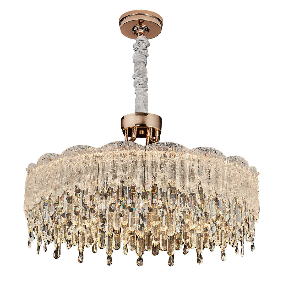 Glass Fringe Crystal Chandelier - French Luxury Ceiling Light