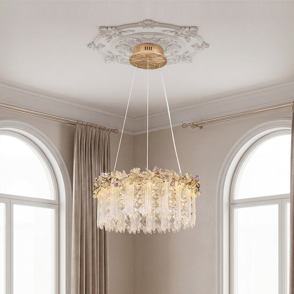 Gold Chandelier Crystal Minimalist Ceiling Light