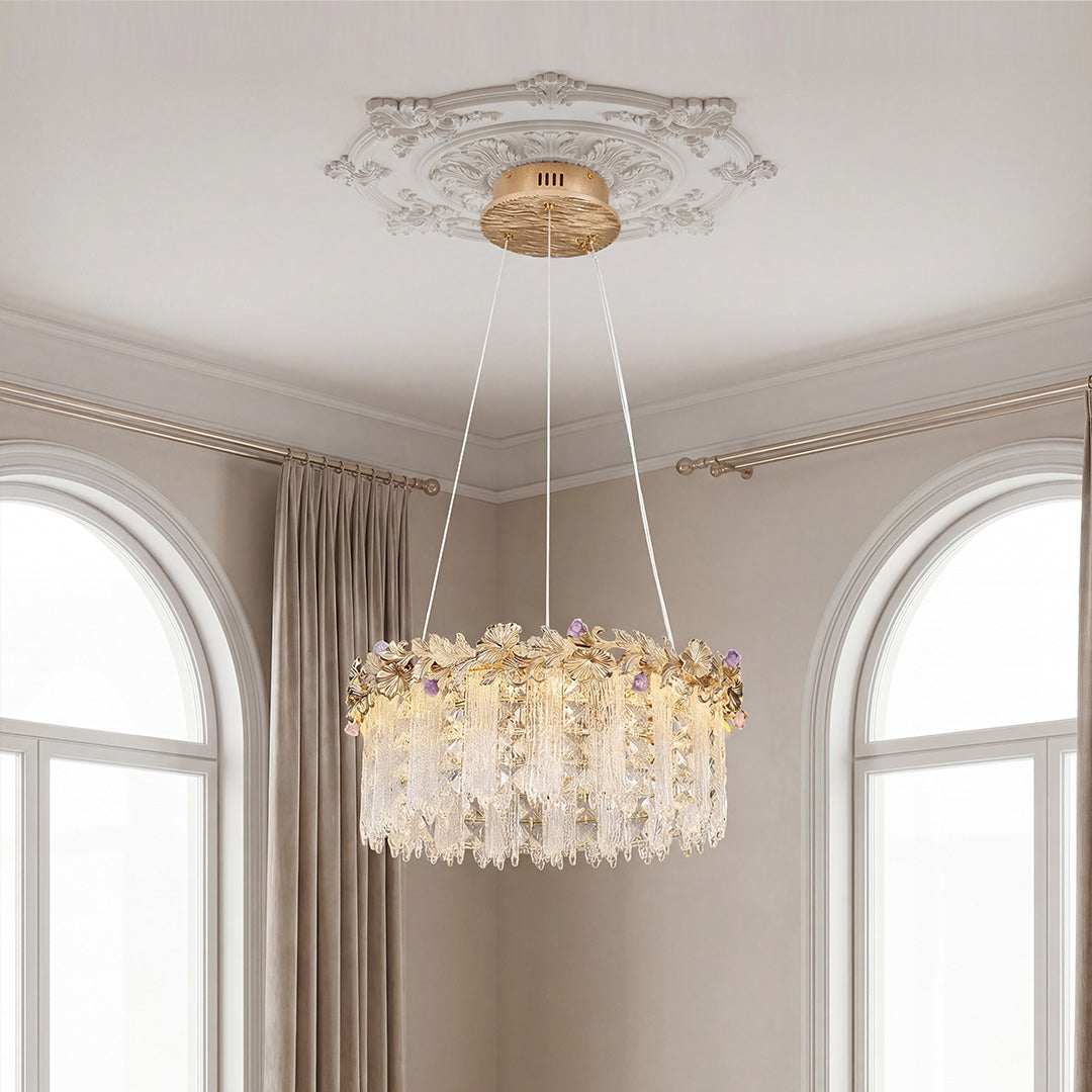 Gold Chandelier Crystal Minimalist Ceiling Light