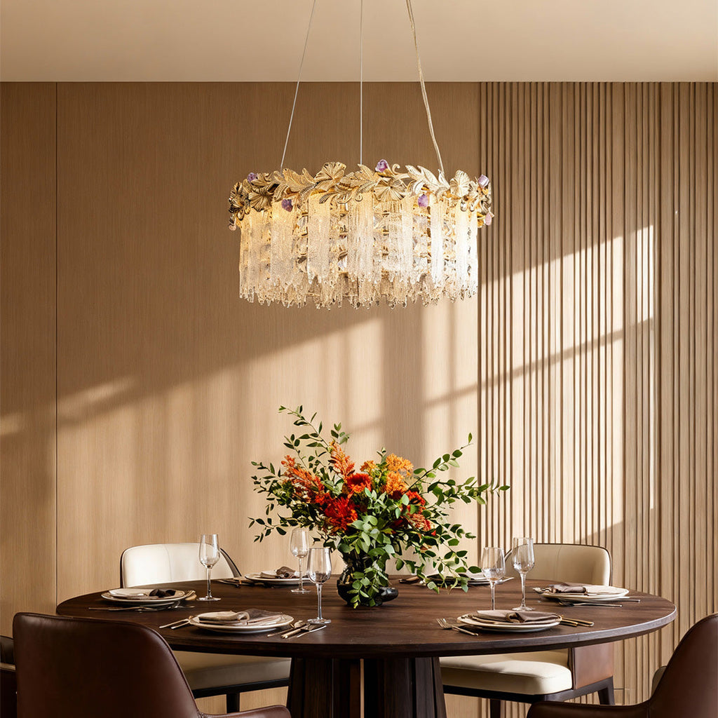 Gold Chandelier Crystal Minimalist Ceiling Light