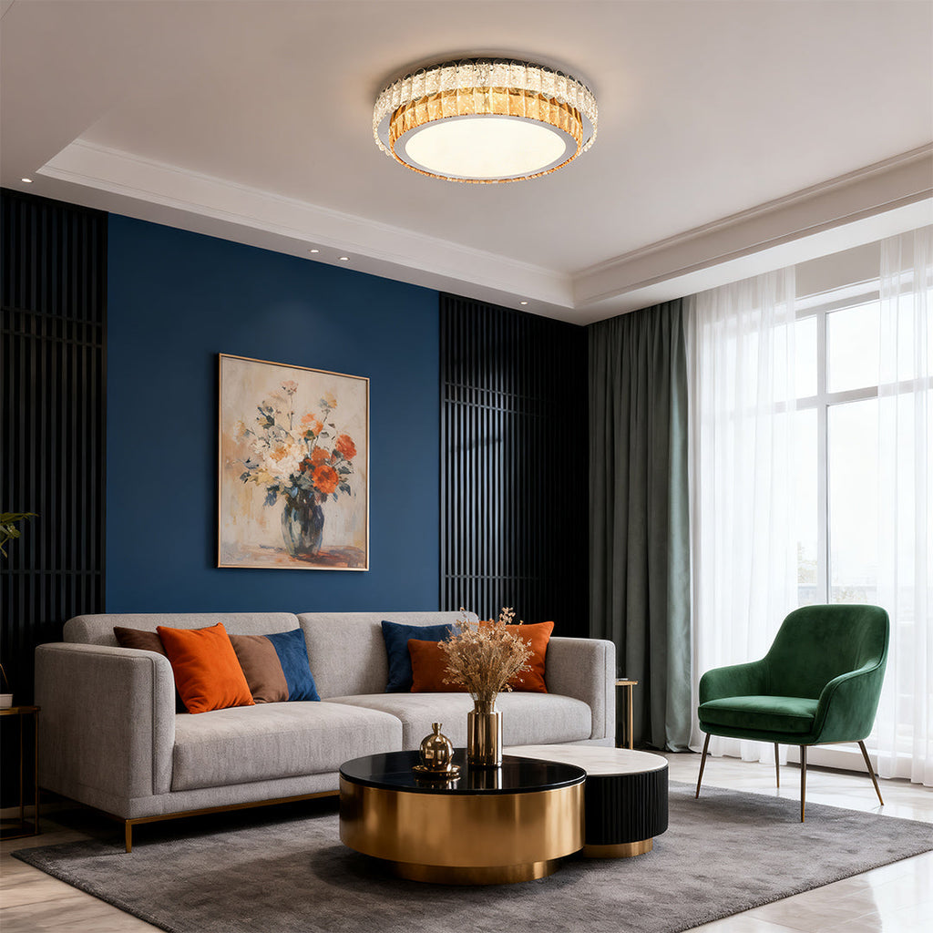 Modern Luxury Crystal LED Flush Mount Ceiling Light