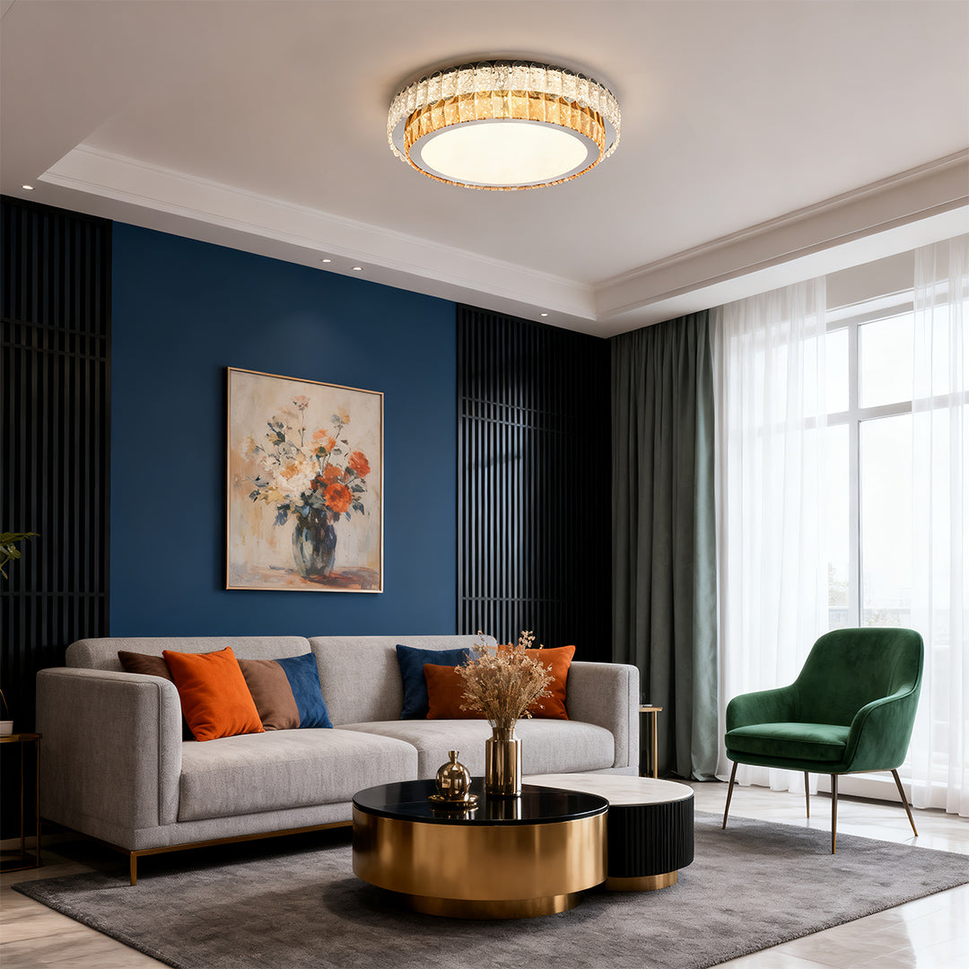 Modern Luxury Crystal LED Flush Mount Ceiling Light