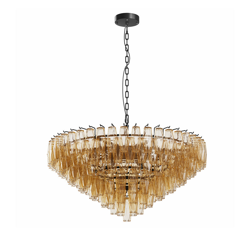 Luxury Glass Pendant Chandelier | Multi-Head Ceiling Lights