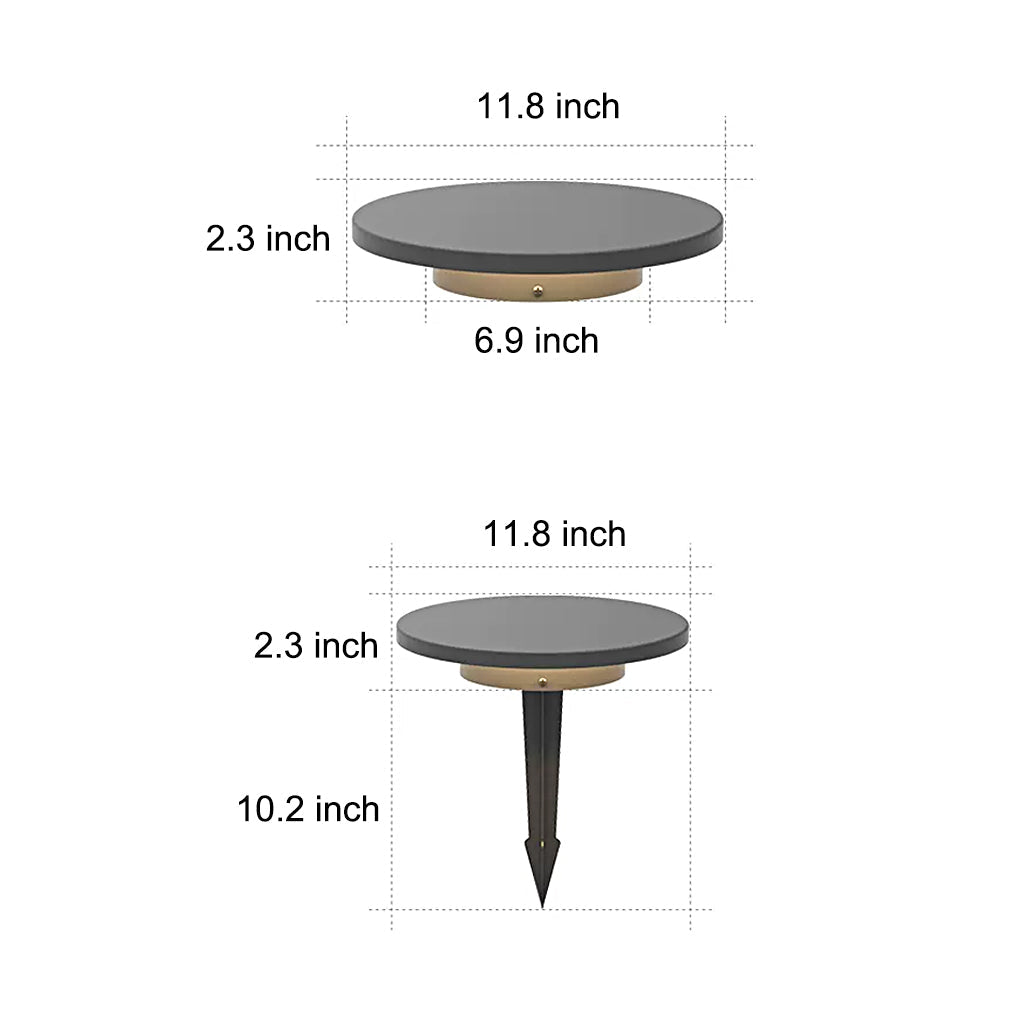 Round LED Burying Lamp - Die-Cast Aluminum Garden Light