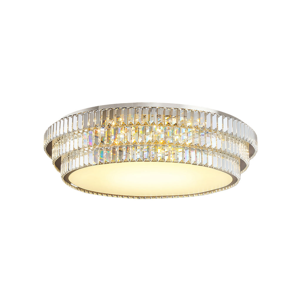 Luxury LED Flush Mount Crystal Lamp - Eye-Protecting Lighting for Home Decor