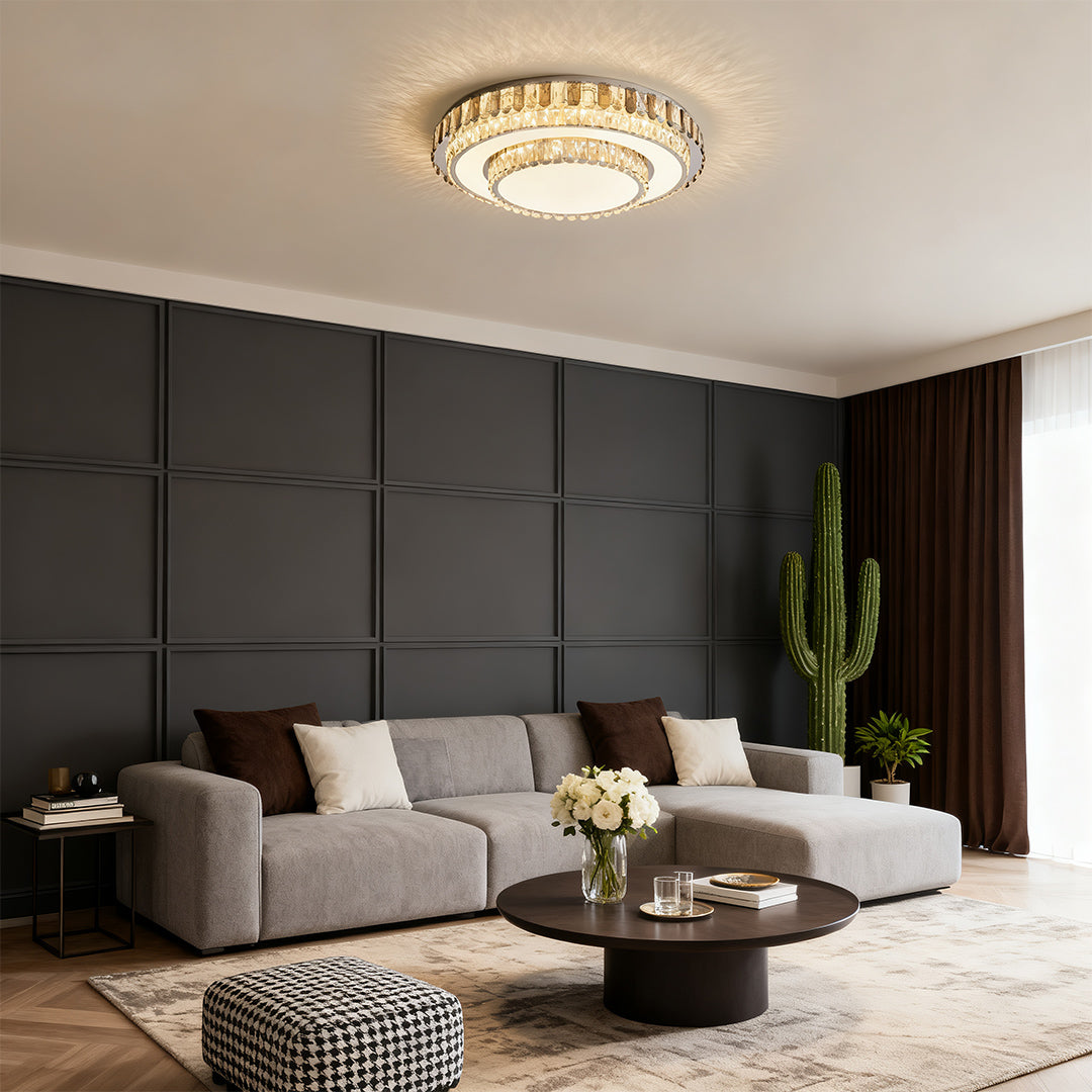 Luxury Crystal Flush Mount LED Light Fixture