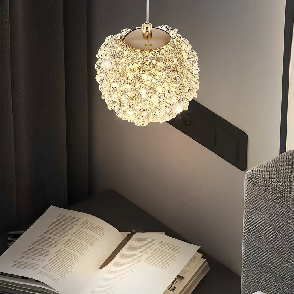 Round Crystal Ball Dimming Pendant Light - Modern 3-Step Luxury Lighting