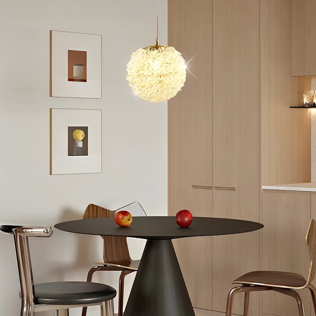 Round Crystal Ball Dimming Pendant Light - Modern 3-Step Luxury Lighting