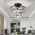 Round Luxury Black Crystal Chandelier - Modern Ceiling Light Fixture