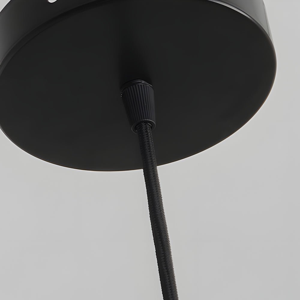 Round Copper Black Marble Pendant Light - Modern Small Fixture