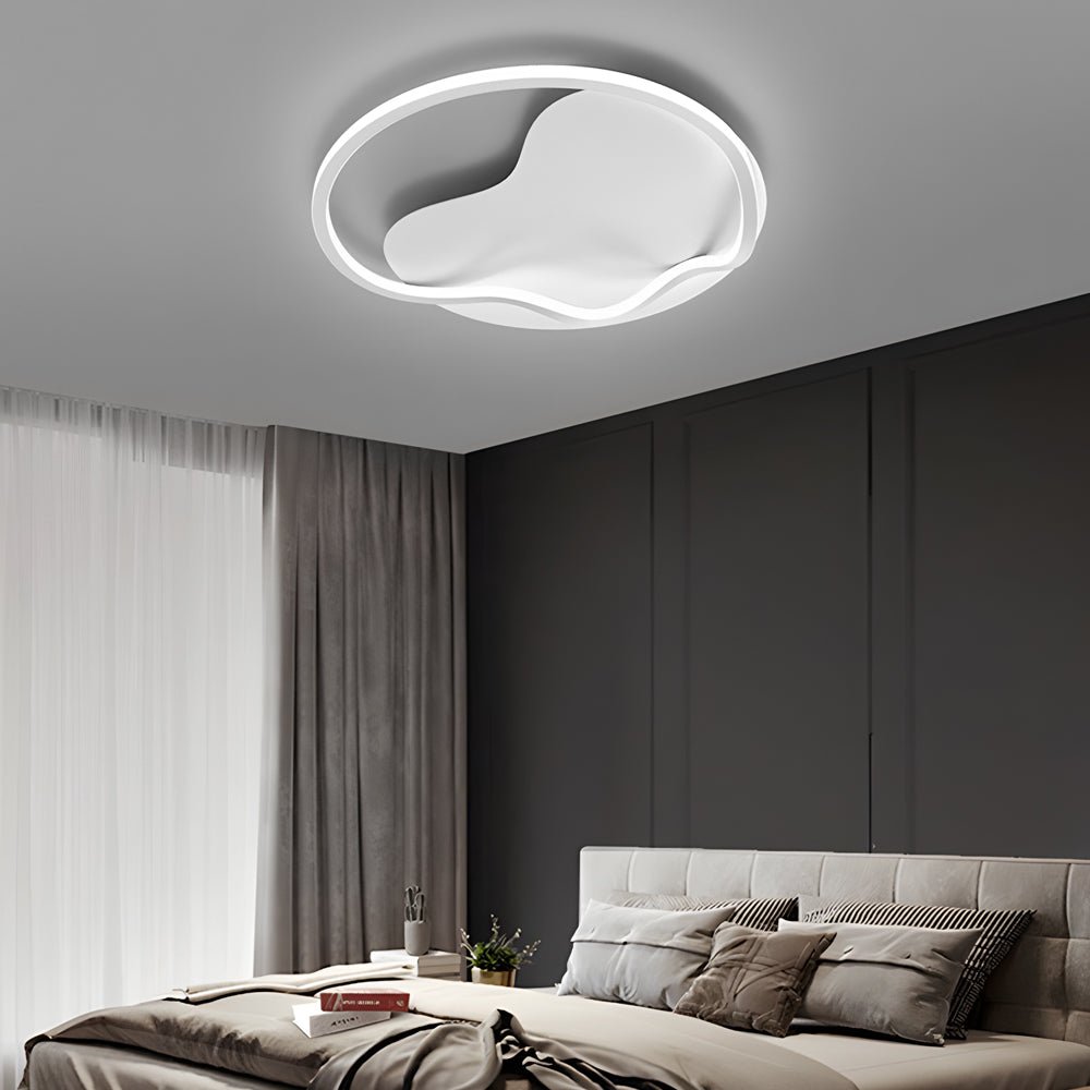 Round Minimalist 3-Step Dimming LED Ceiling Light - Dimmable White Modern Design