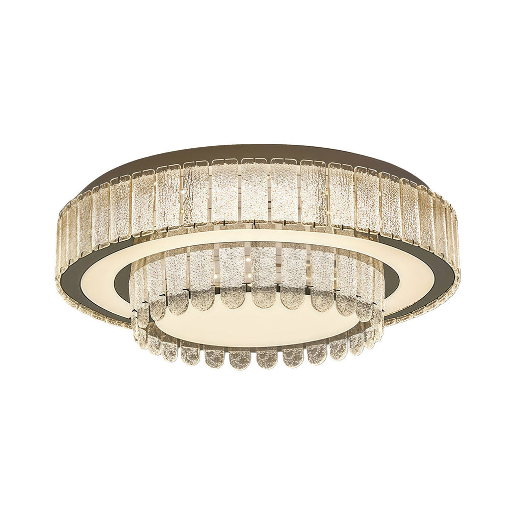 Modern Crystal Flush Mount Light Fixture - Luxury Ceiling Lighting, Elegant Home Decor, Contemporary Design, Bright Illumination