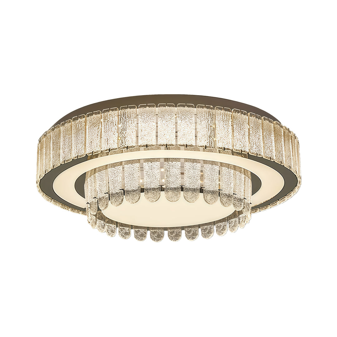 Modern Crystal Flush Mount Light Fixture - Luxury Ceiling Lighting, Elegant Home Decor, Contemporary Design, Bright Illumination