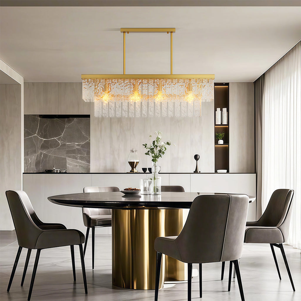 Modern Full-Copper Minimalist Chandelier Ceiling Light