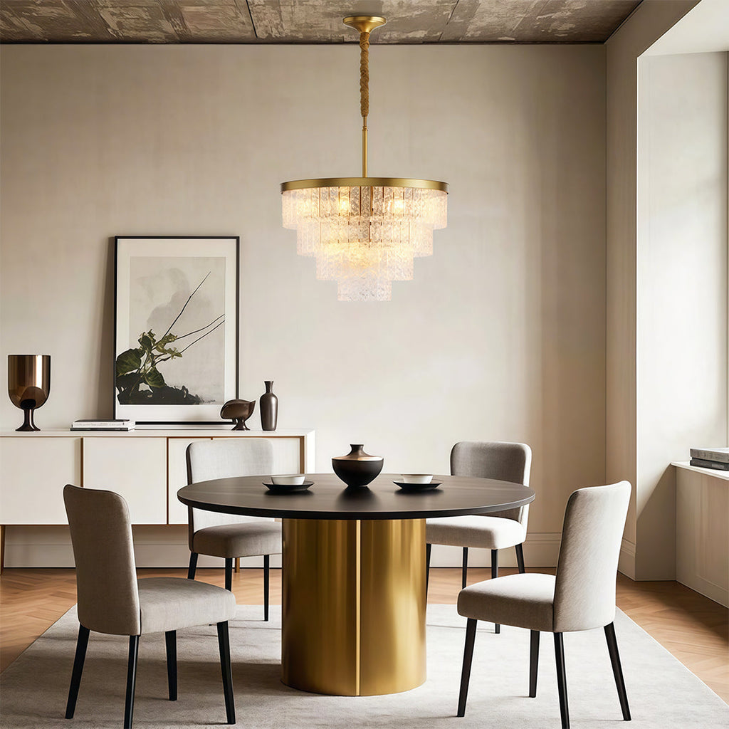 Modern Full-Copper Minimalist Chandelier Ceiling Light