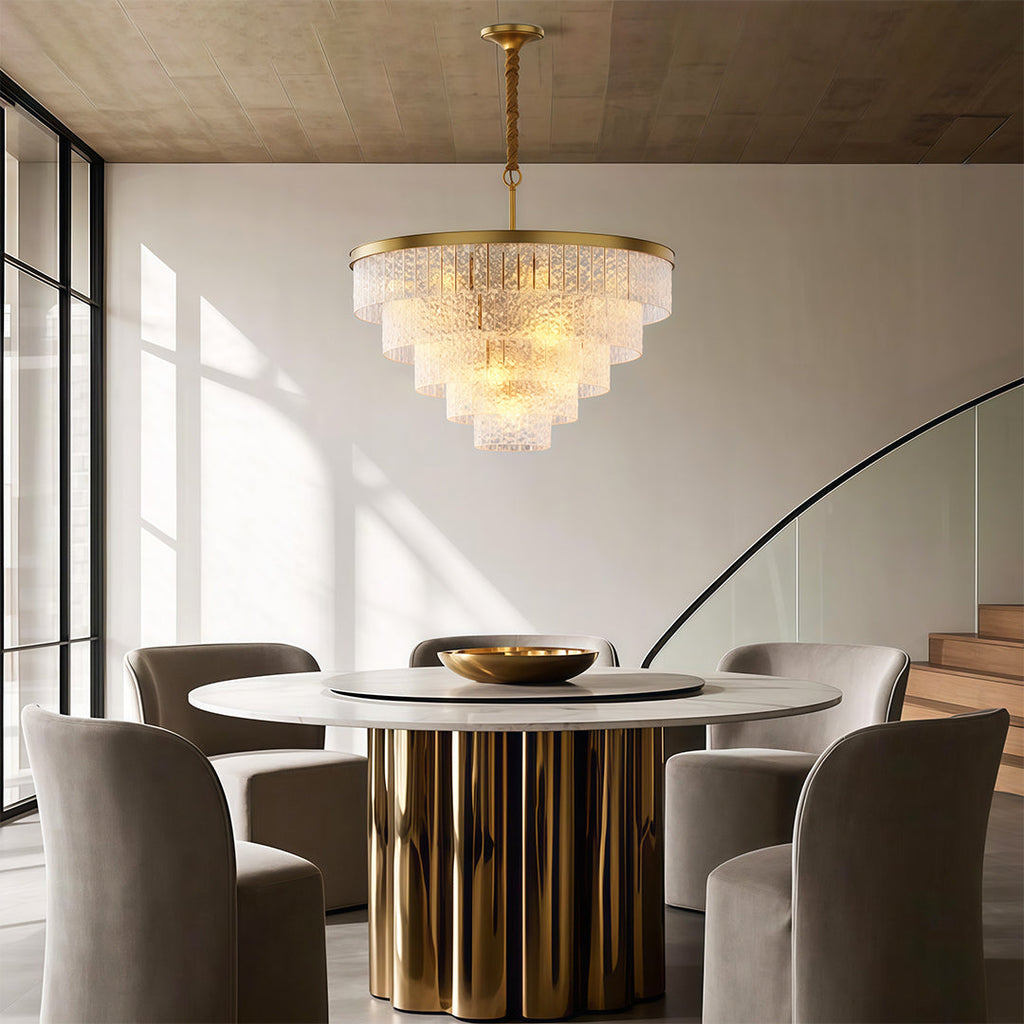 Modern Full-Copper Minimalist Chandelier Ceiling Light