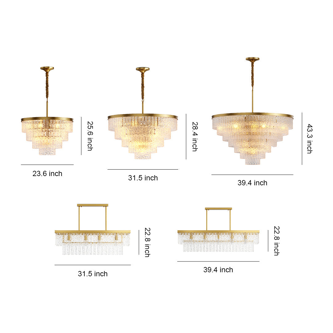 Modern Full-Copper Minimalist Chandelier Ceiling Light
