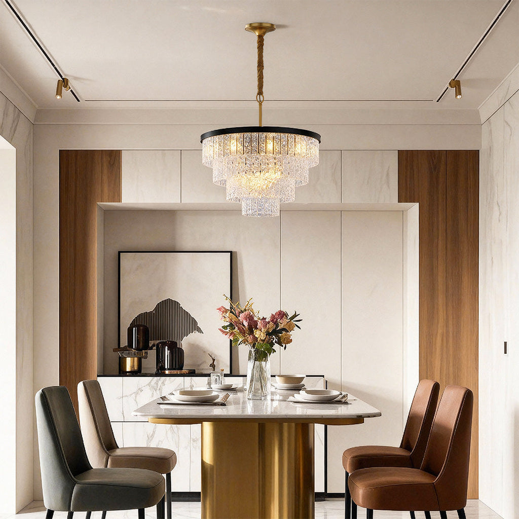Modern Full-Copper Minimalist Chandelier Ceiling Light