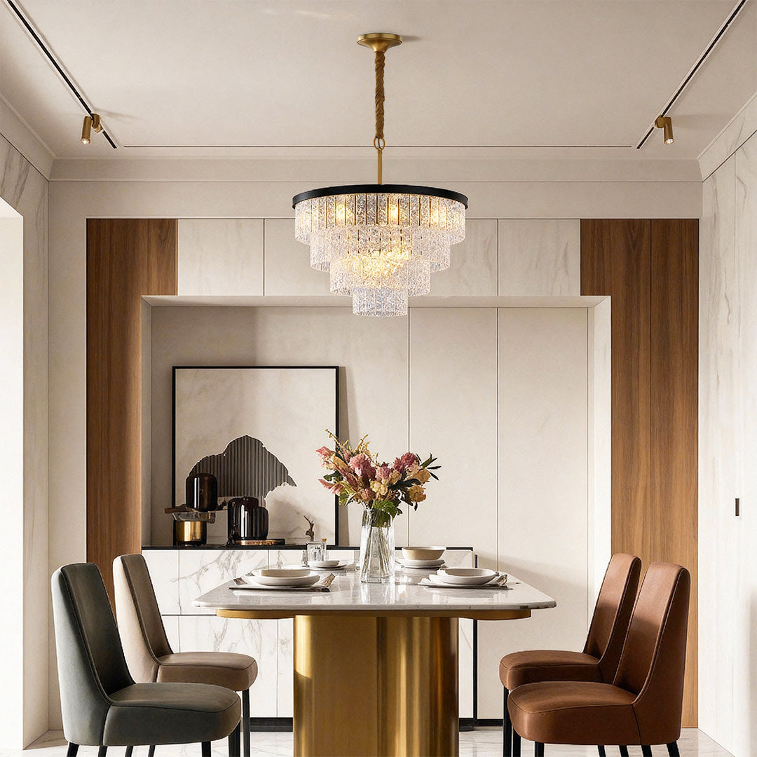 Modern Full-Copper Minimalist Chandelier Ceiling Light