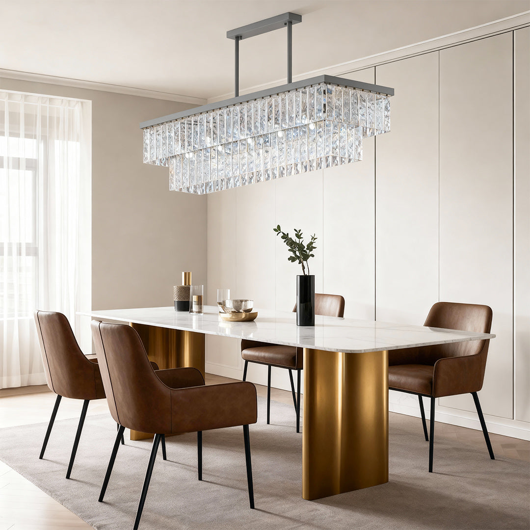 Modern Full-Copper Minimalist Chandelier Ceiling Light