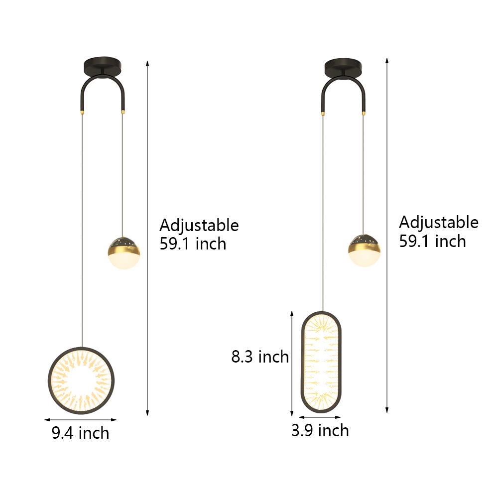 Round Oval Starry Projection Nordic Pendant Light - 3 Step Dimming
