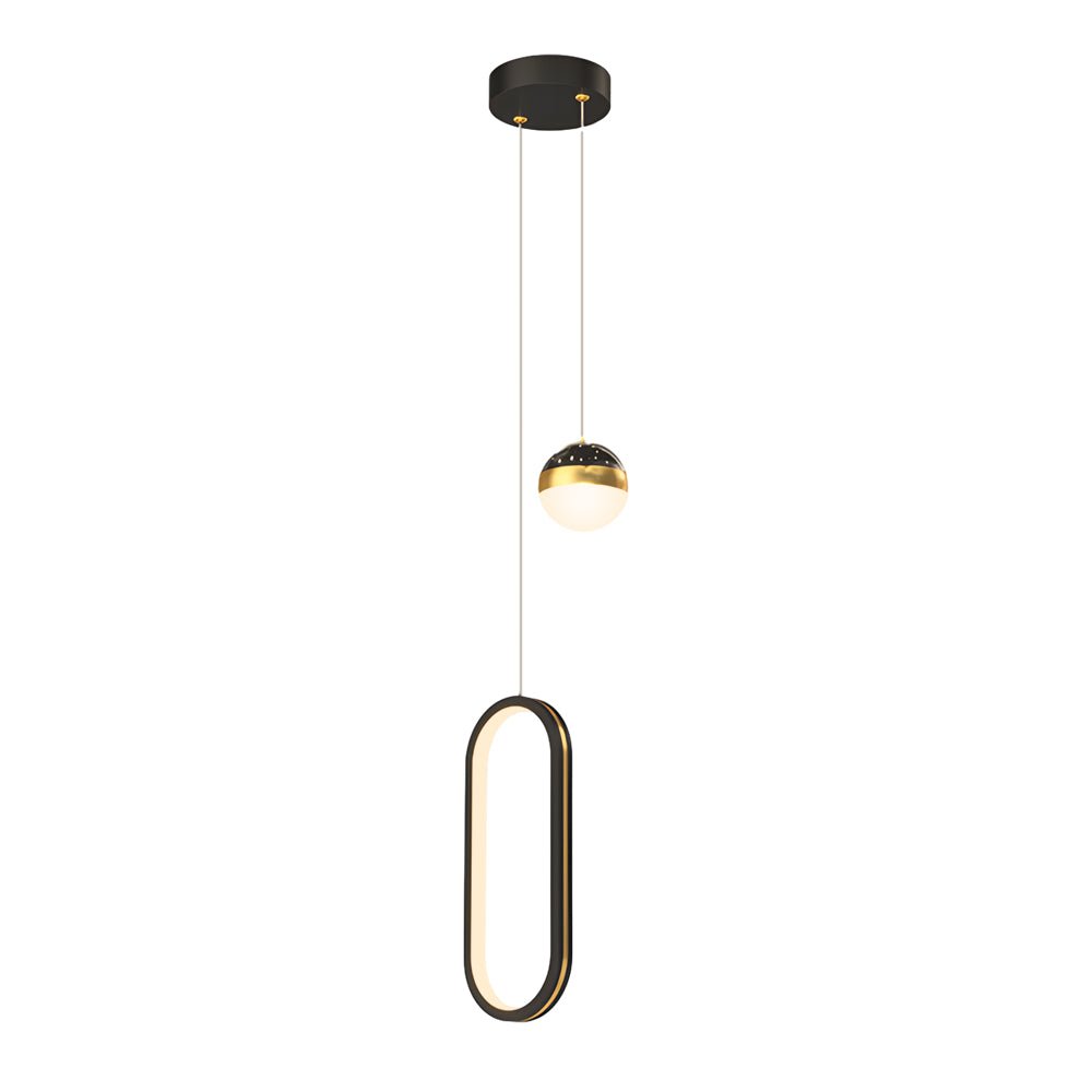 Round Oval Rings 3-Step Dimming LED Starry Projection Pendant Light