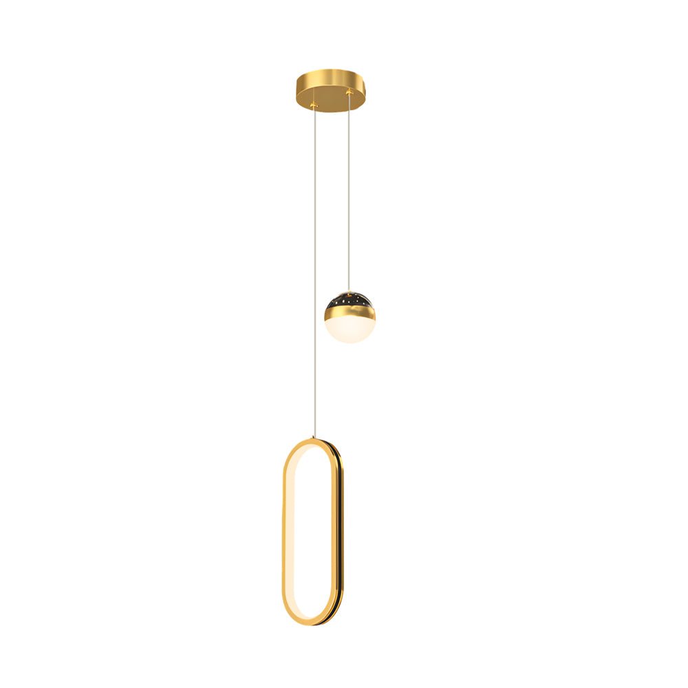 Round Oval Rings 3-Step Dimming LED Starry Projection Pendant Light