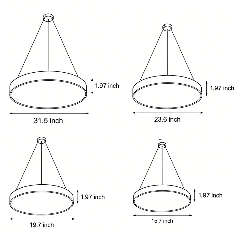 Round Minimalist Metal Pendant Light Ceiling Fixture