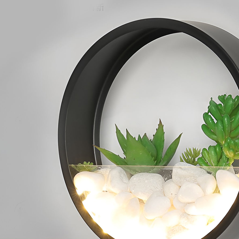 Round Plant Wall Lamp - Natural LED Modern Outdoor Light