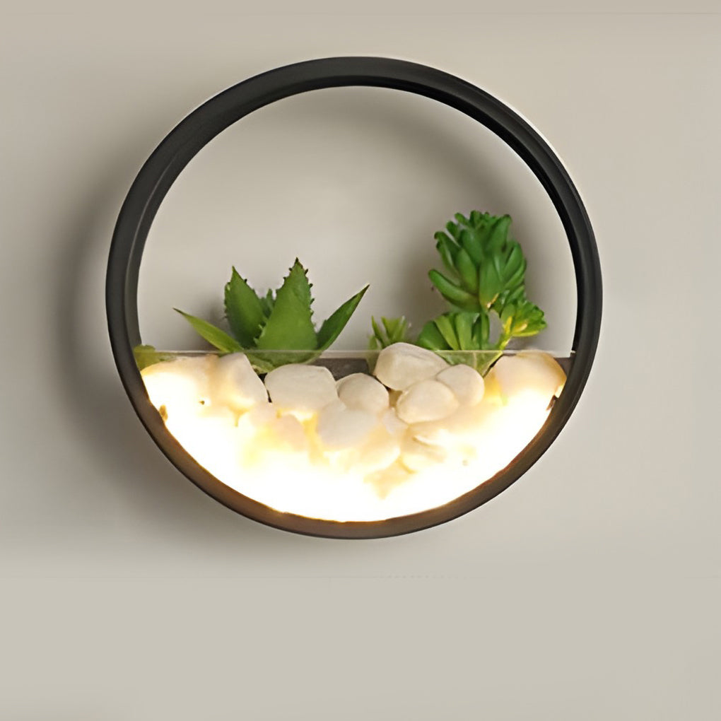 Round Plant Wall Lamp - Natural LED Modern Outdoor Light