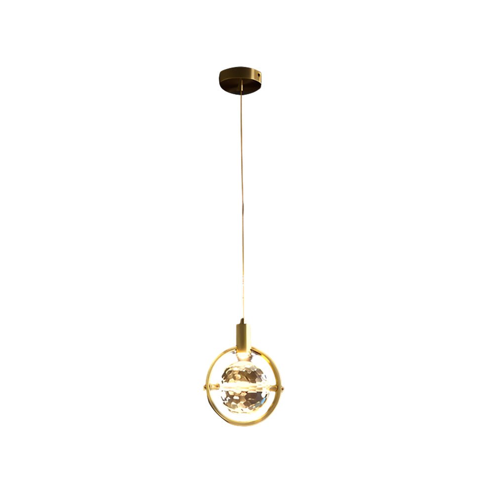 Round Semicircle Crystal Ball LED Pendant Light - Modern Hanging Fixture