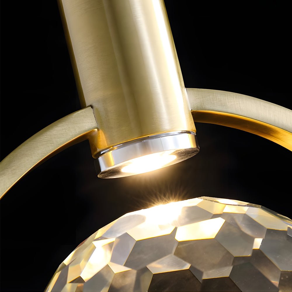 Round Semicircle Crystal Ball LED Pendant Light - Modern Hanging Fixture