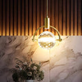 Round Semicircle Crystal Ball LED Pendant Light - Modern Hanging Fixture