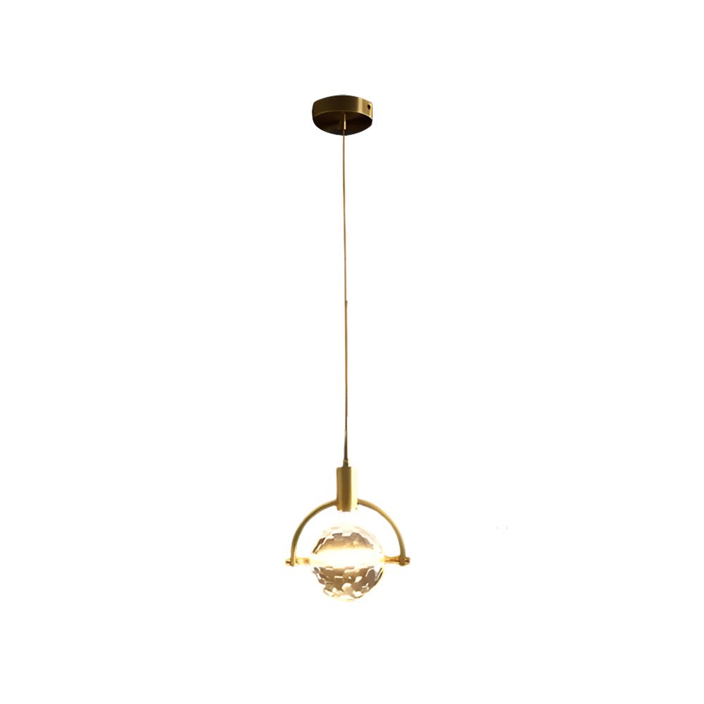 Round Semicircle Crystal Ball LED Pendant Light - Modern Hanging Fixture