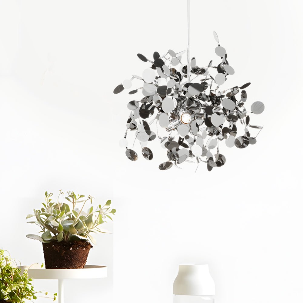Round Stainless Steel Disc Chandelier - Modern Nordic Design