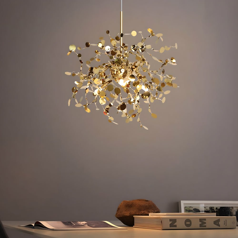 Round Stainless Steel Disc Chandelier - Modern Nordic Design