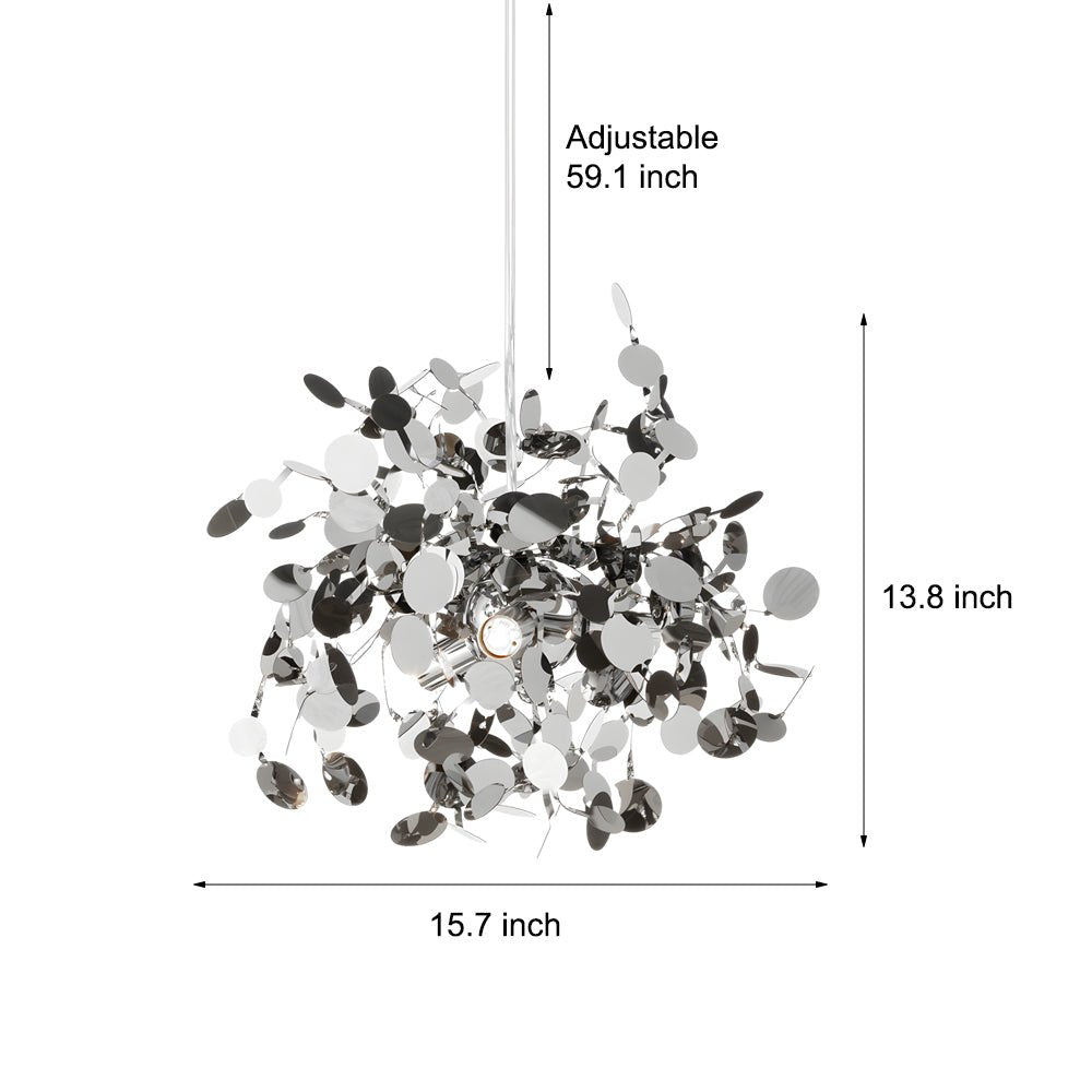 Round Stainless Steel Disc Chandelier - Modern Nordic Design