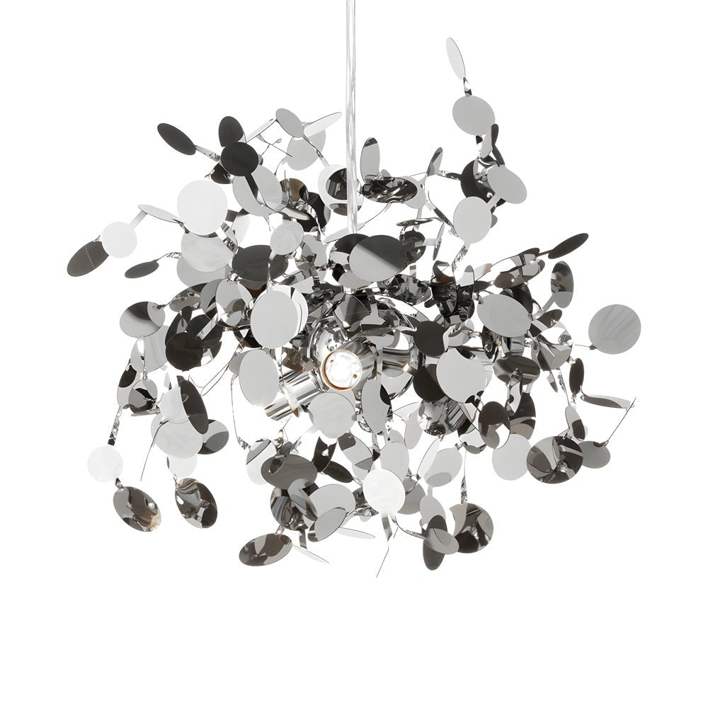 Round Stainless Steel Disc Chandelier - Modern Nordic Design