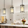 Round Square Iron Frame Crystal Shade Chandelier - Luxury Modern Ceiling Light