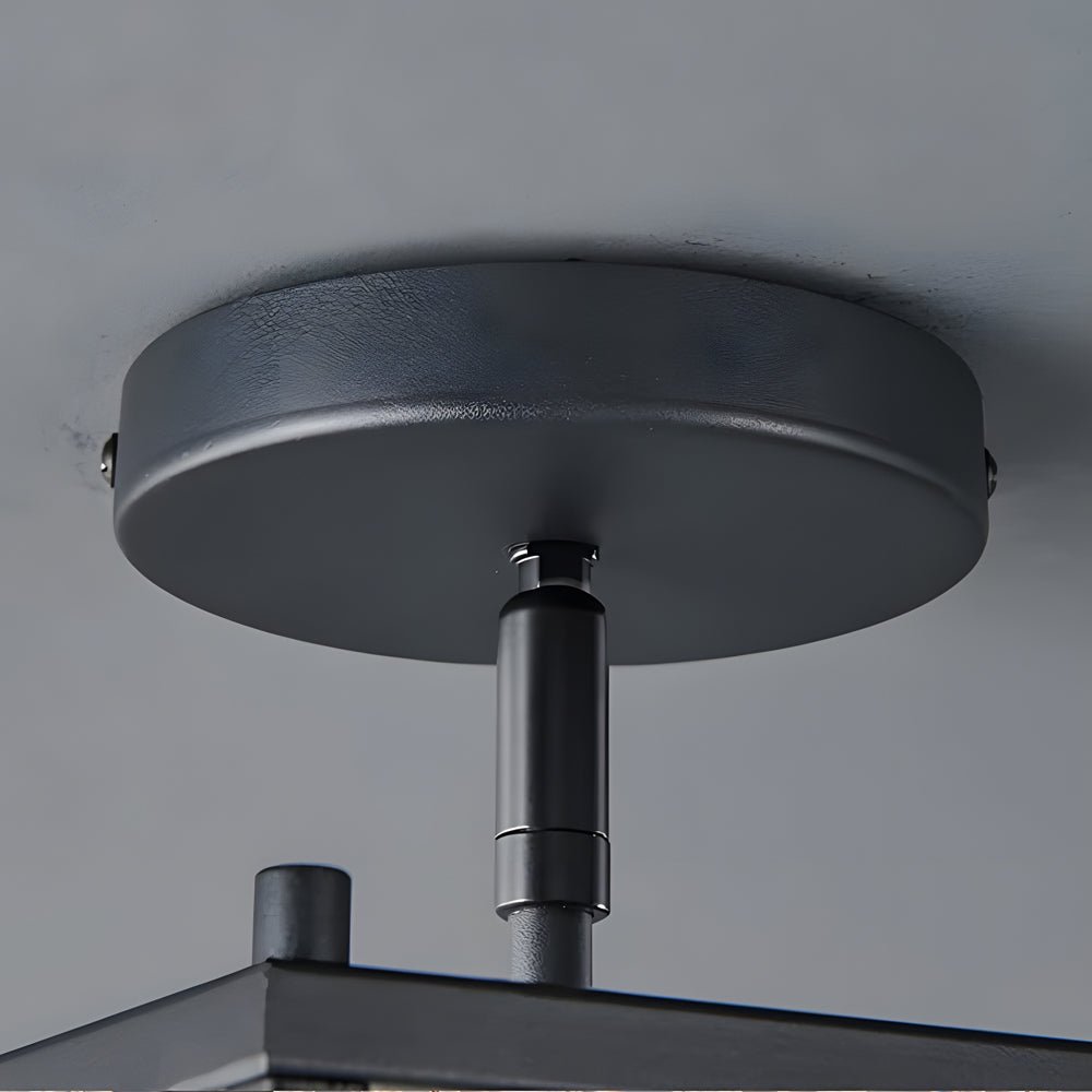 Round Square Iron Frame Crystal Shade Chandelier - Luxury Modern Ceiling Light