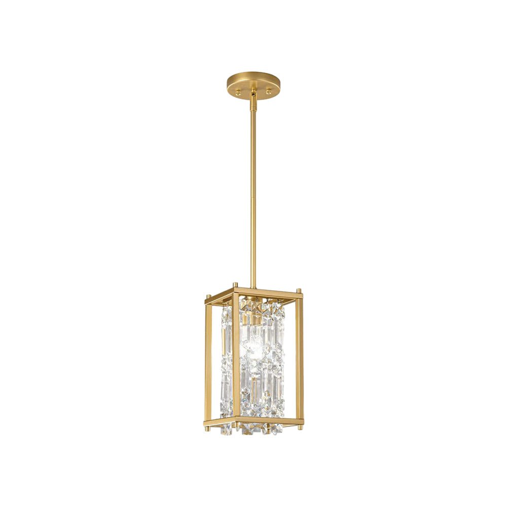 Round Square Iron Frame Crystal Shade Chandelier - Luxury Modern Ceiling Light