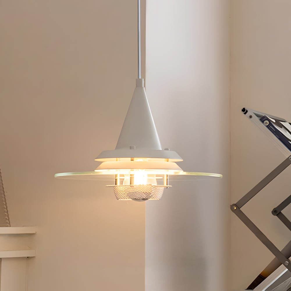 Round Transparent Glass UFO Pendant Light Fixture - 3 Step Dimming Modern Lighting