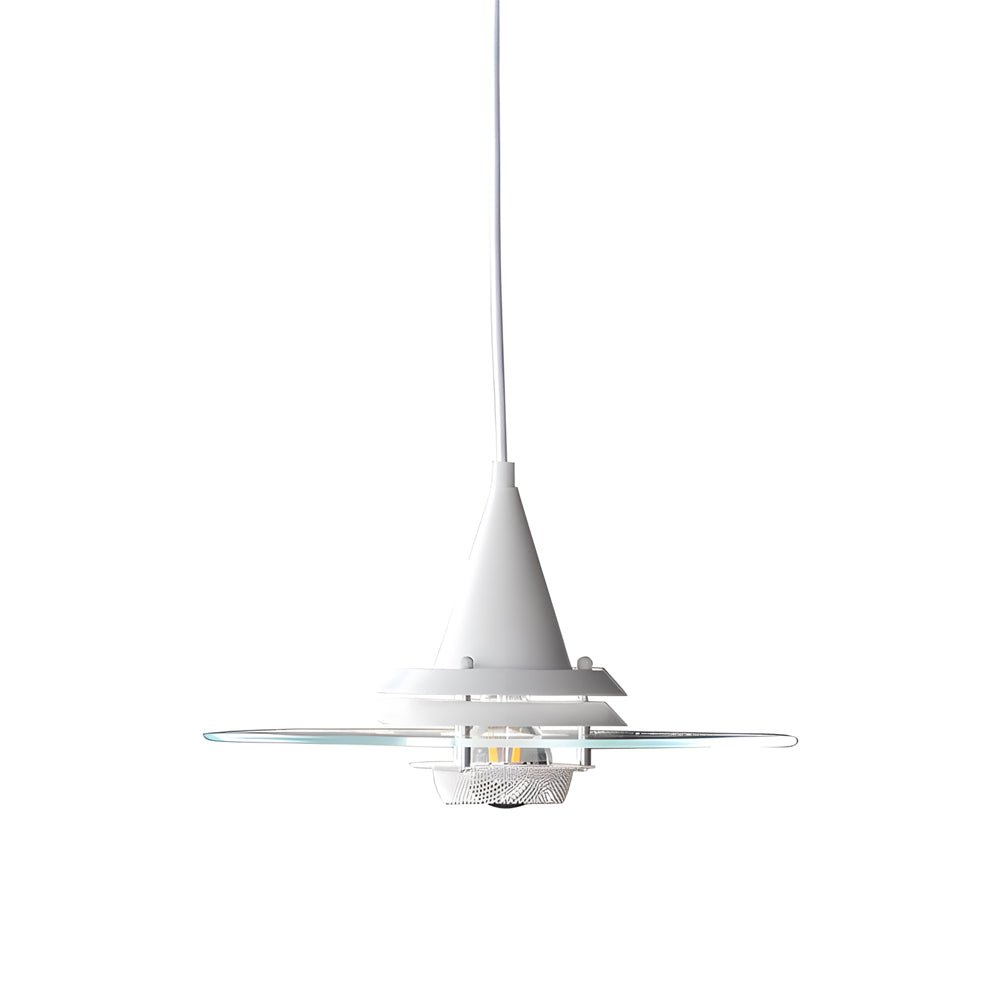 Round Transparent Glass UFO Pendant Light Fixture - 3 Step Dimming Modern Lighting