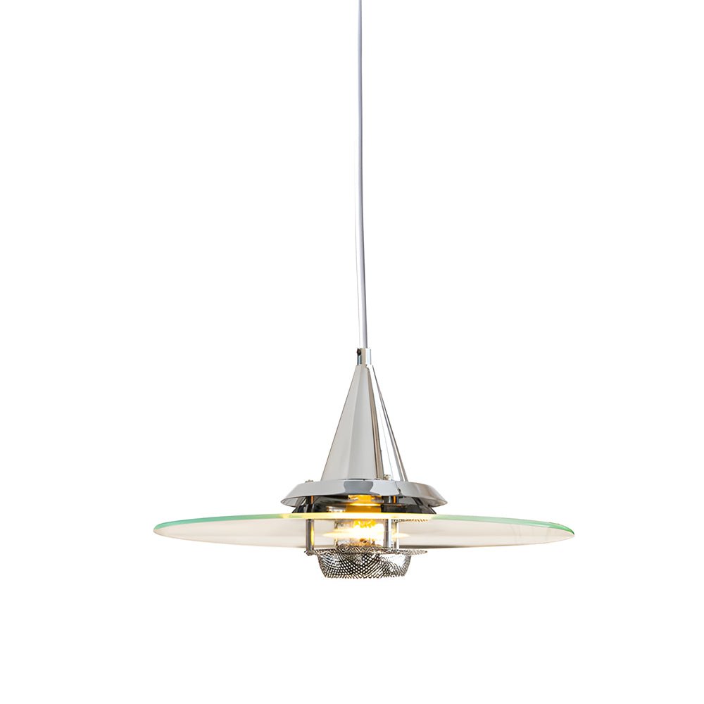 Round Transparent Glass UFO Pendant Light Fixture - 3 Step Dimming Modern Lighting