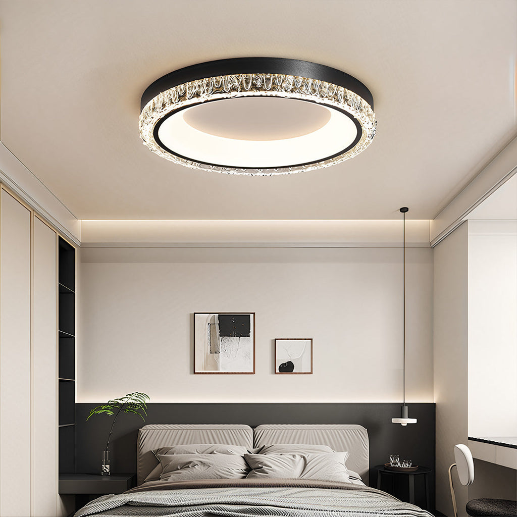 White Flush Mount Ceiling Light - Italian Round Minimalist Lamp