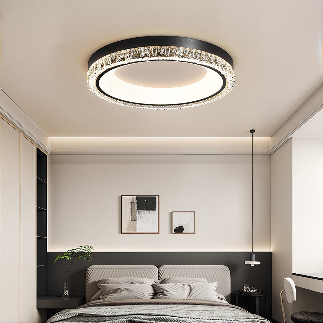 White Flush Mount Ceiling Light - Italian Round Minimalist Lamp