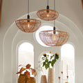 Round Woven Wabi-Sabi Modern Hanging Lights Wall Lamp