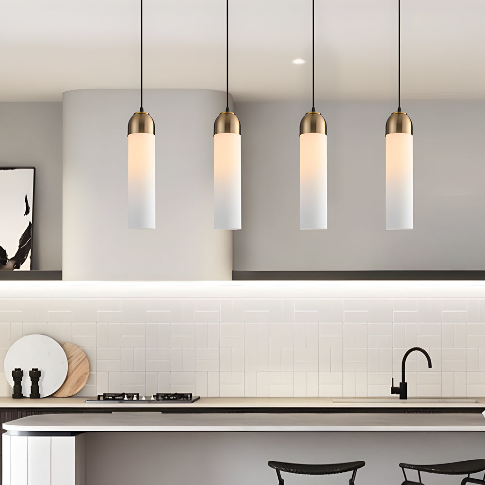 Nordic Simple Tube Glass Pendant Light Chandelier