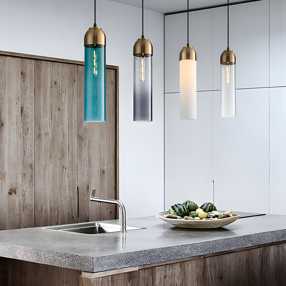 Nordic Simple Tube Glass Pendant Light Chandelier