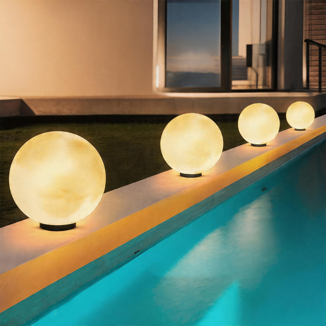 Moon Pillar Lights Waterproof LED Resin Lamp - Modern Decorative Lighting for Home & Garden